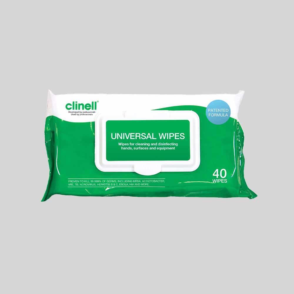Universal surface cleaning wipes