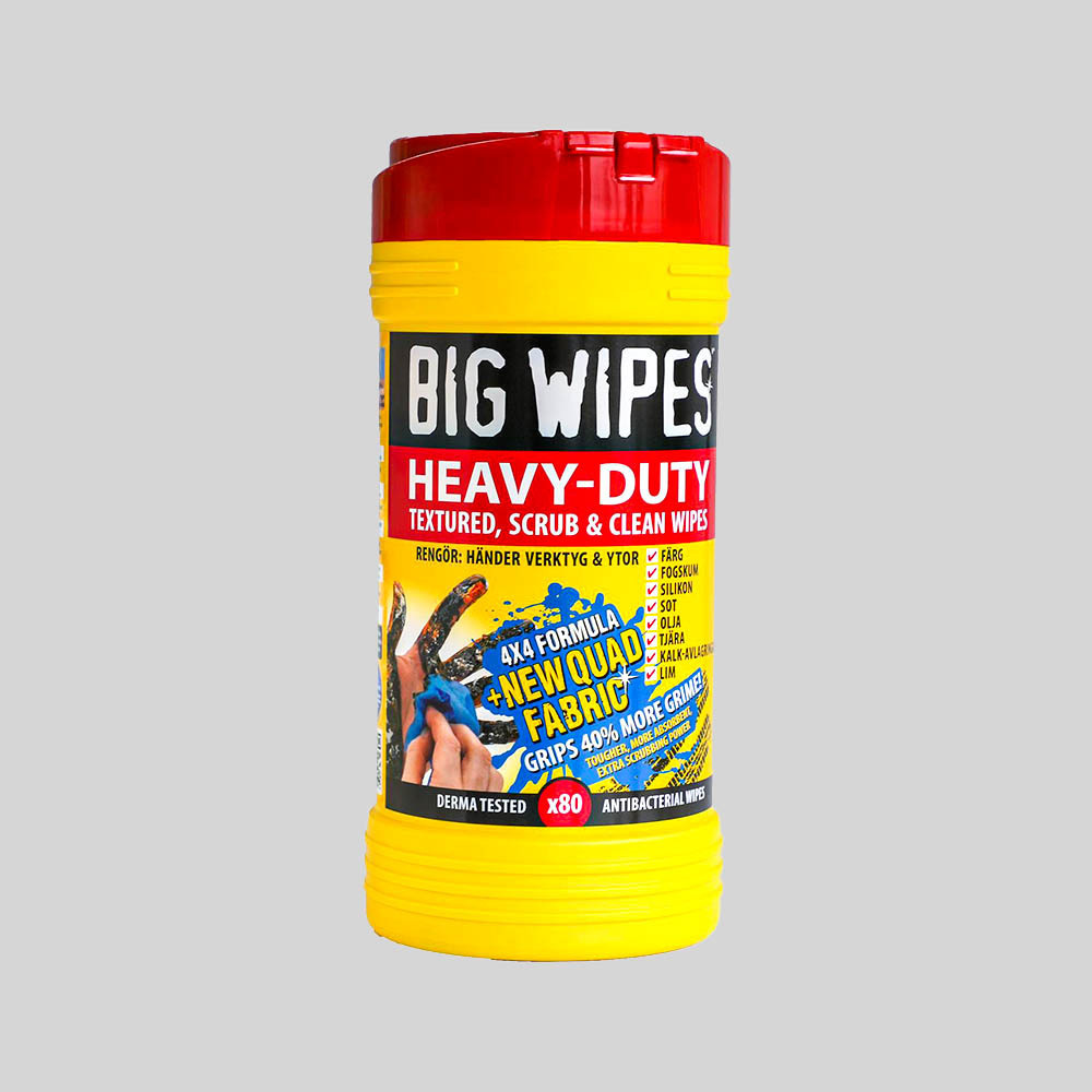 Heavy duty industrial textured scrubbing wipes