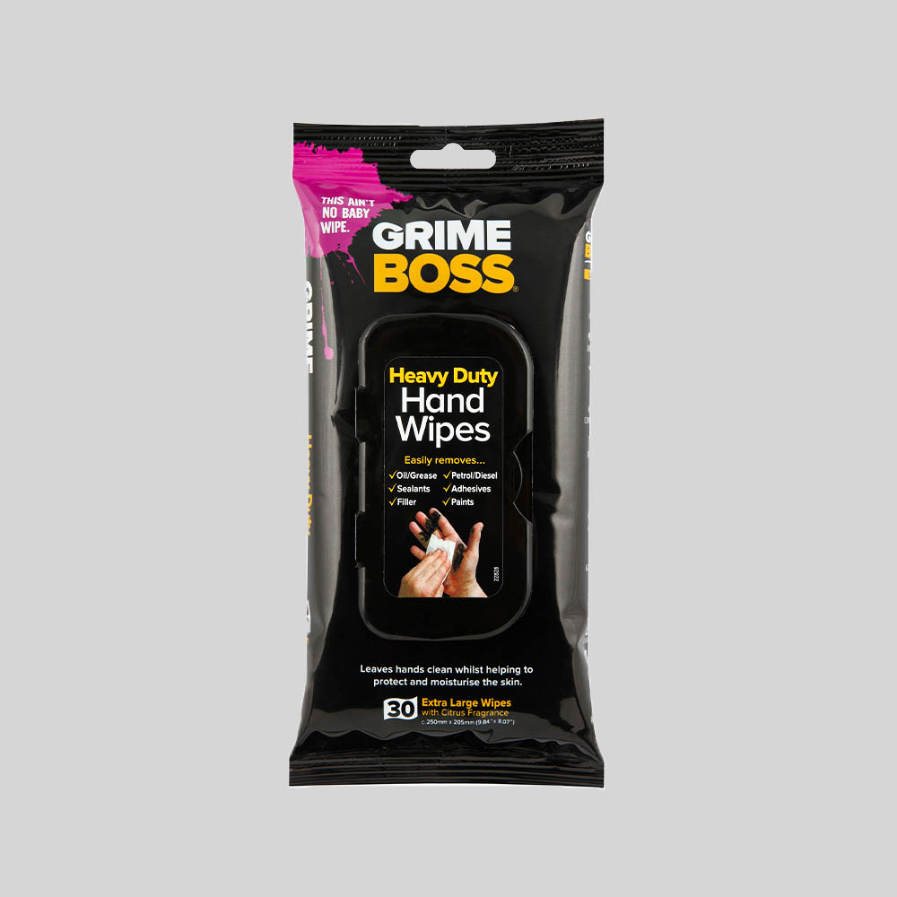 Grime Boss Heavy Duty Hand & Surface Wipes (30 Total Wipes)
