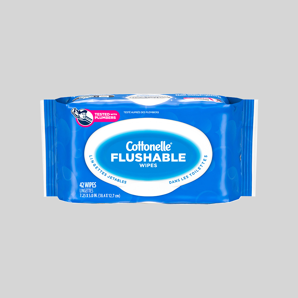 100% Plant-based adult flushable toilet wipes tissue