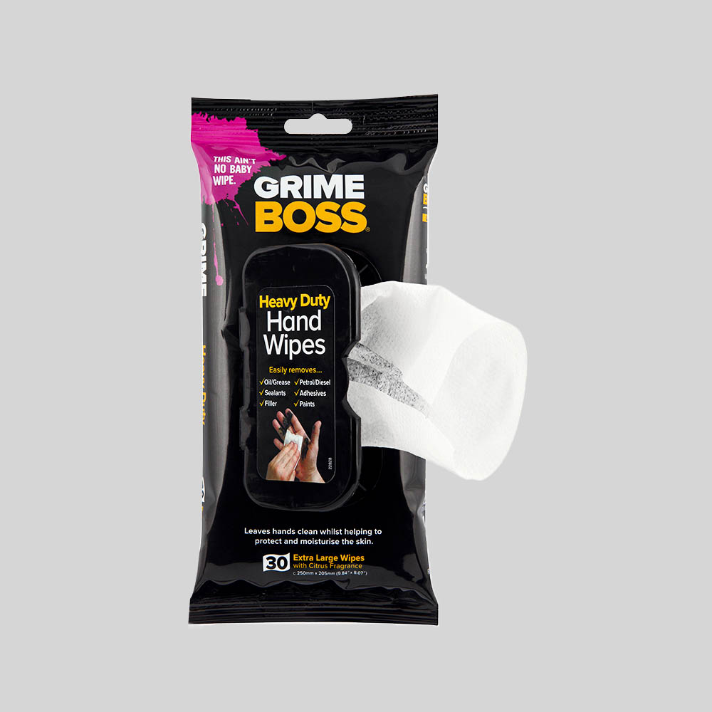Heavy duty cleaning and degreasing hand wipes